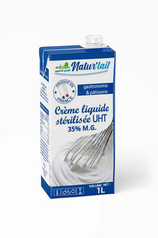 Natur'lait UHT whipping cream 35% fat for bakery and pastry